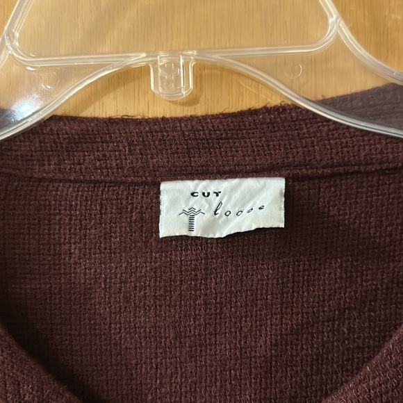 Cut Loose Women’s Lagenlook Button Down Sweater Rayon Flax Burgundy Small Med - Picture 5 of 10